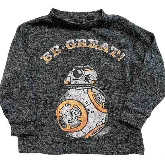 STAR wars toddler long gray BB-8 t-Shirt - Picture 1 of 4